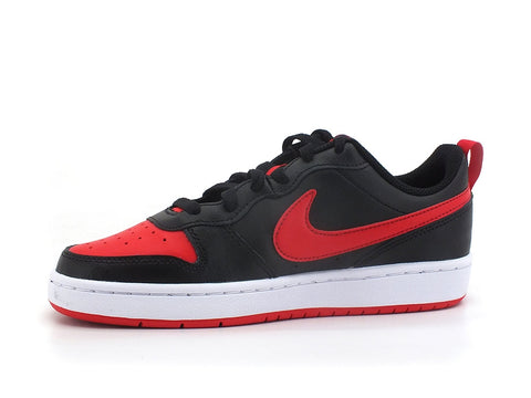 NIKE Court Borough Low 2 (GS) Sneaker Black Red White BQ5448-007