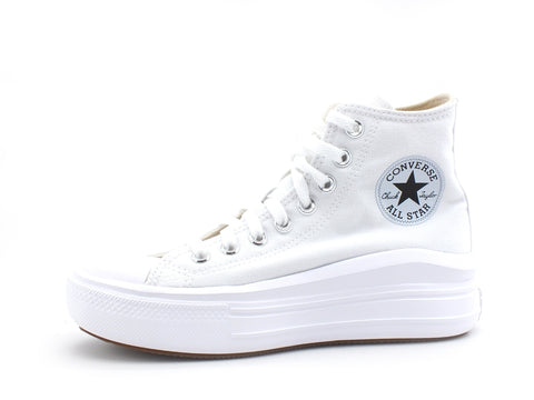 CONVERSE Chuck Taylor All Star Move Hi Sneaker Platform White Ivory Black 568498C