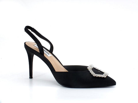 STEVE MADDEN Lucent Sandalo Tacco Punta Satin Black LUCE02S1 - Sandrini Calzature e Abbigliamento