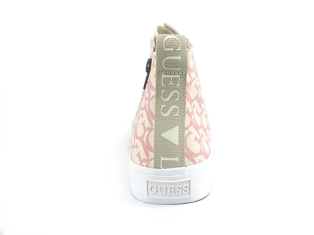 GUESS Sneaker Hi Canvas Loghi White Pink FL5ERHFAL12 - Sandrini Calzature e Abbigliamento