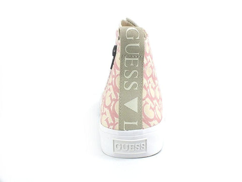 GUESS Sneaker Hi Canvas Loghi White Pink FL5ERHFAL12 - Sandrini Calzature e Abbigliamento