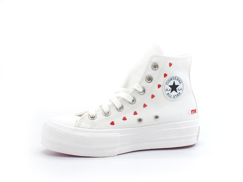 CONVERSE C.T. All Star Hi Sneaker Cuori Heart White Red A01599C
