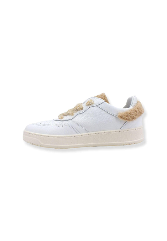 4LINE Fourline Sneaker Donna Con Pelo Low Max Bianco Teddy Beige X26 - Sandrini Calzature e Abbigliamento