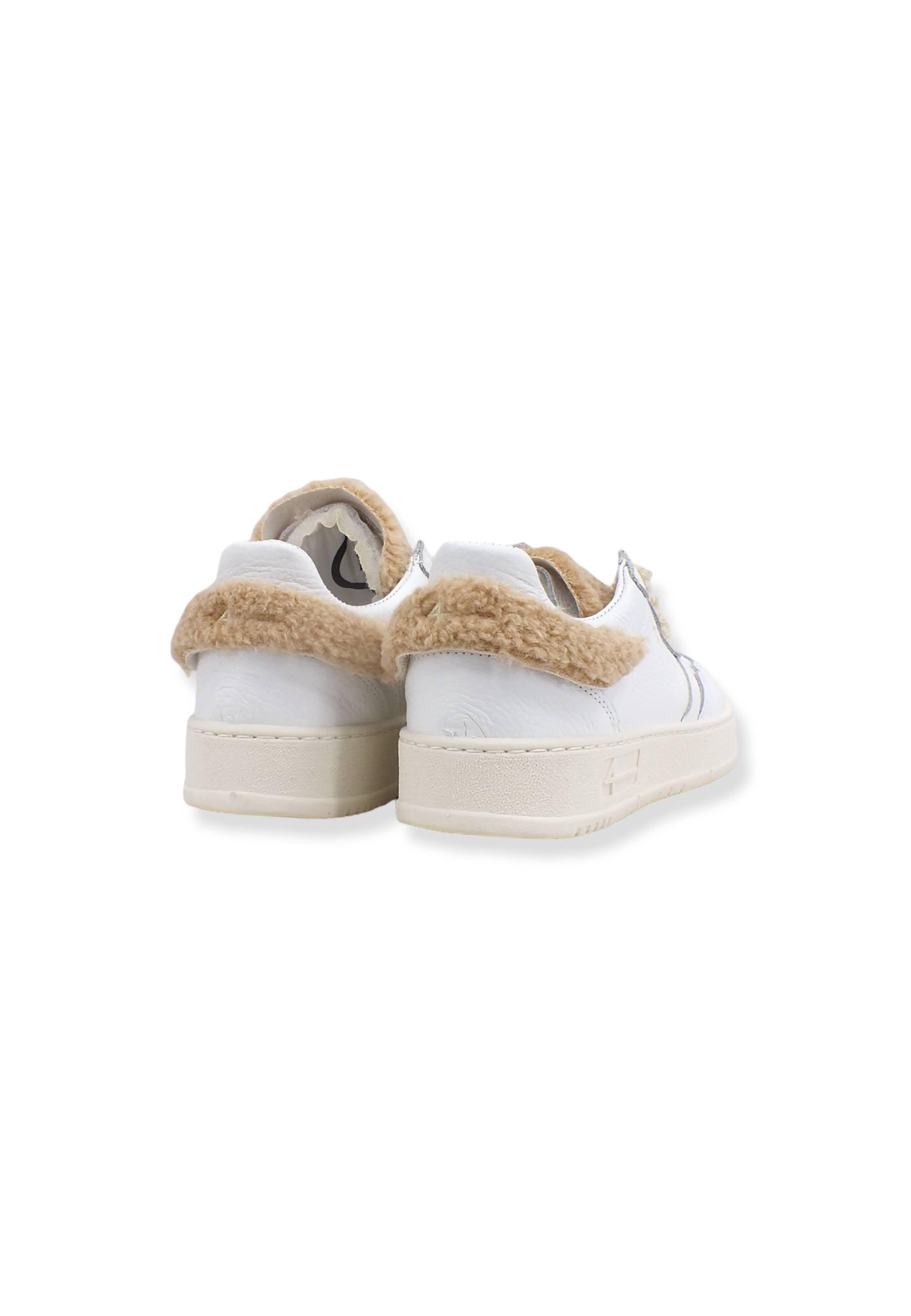 4LINE Fourline Sneaker Donna Con Pelo Low Max Bianco Teddy Beige X26 - Sandrini Calzature e Abbigliamento