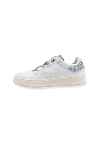 4LINE Fourline Sneaker Donna Low Max Bianco Glitter Argento X19 - Sandrini Calzature e Abbigliamento