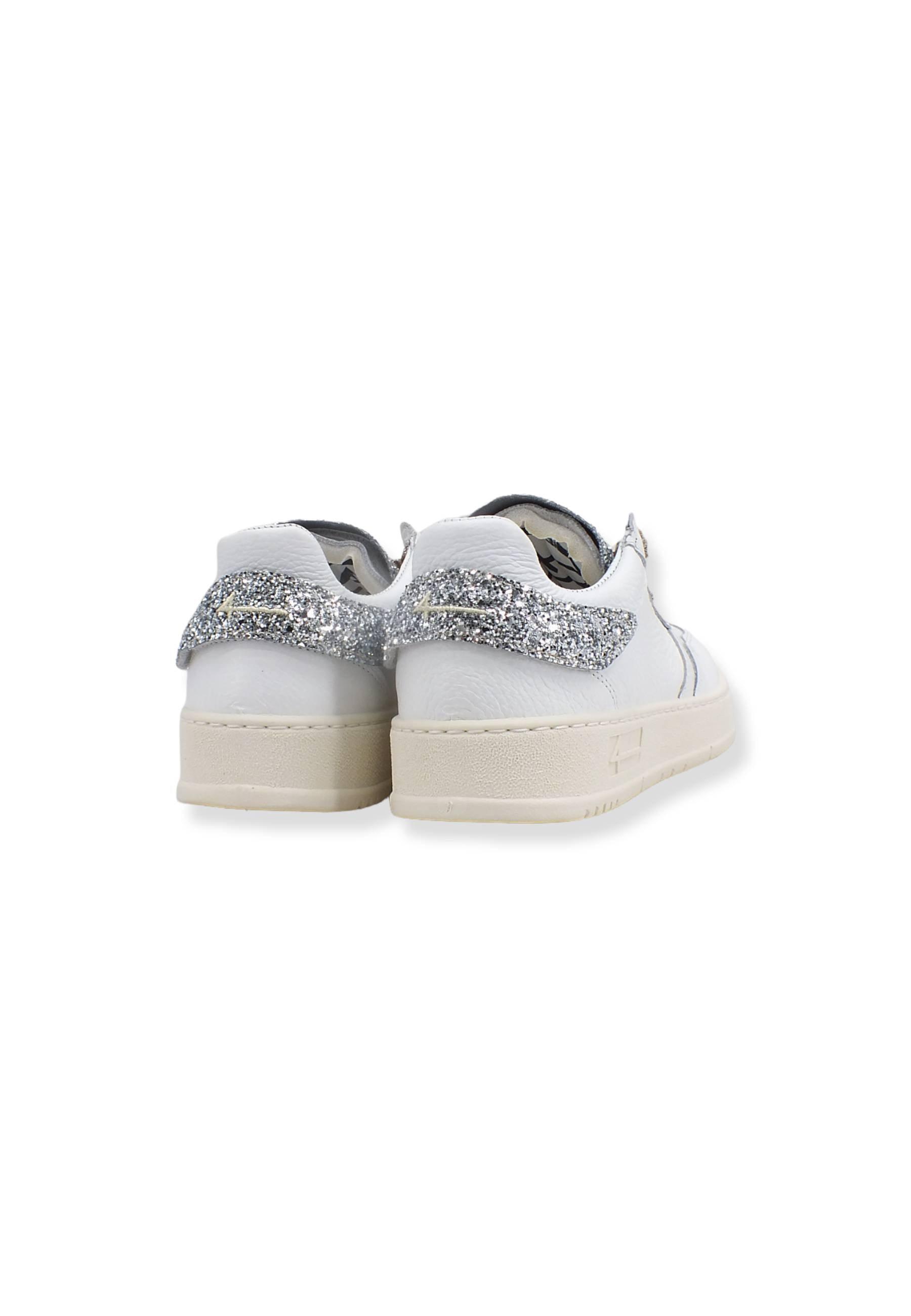 4LINE Fourline Sneaker Donna Low Max Bianco Glitter Argento X19 - Sandrini Calzature e Abbigliamento