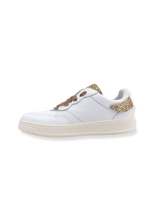 4LINE Fourline Sneaker Donna Low Max Bianco Glitter Oro X20 - Sandrini Calzature e Abbigliamento