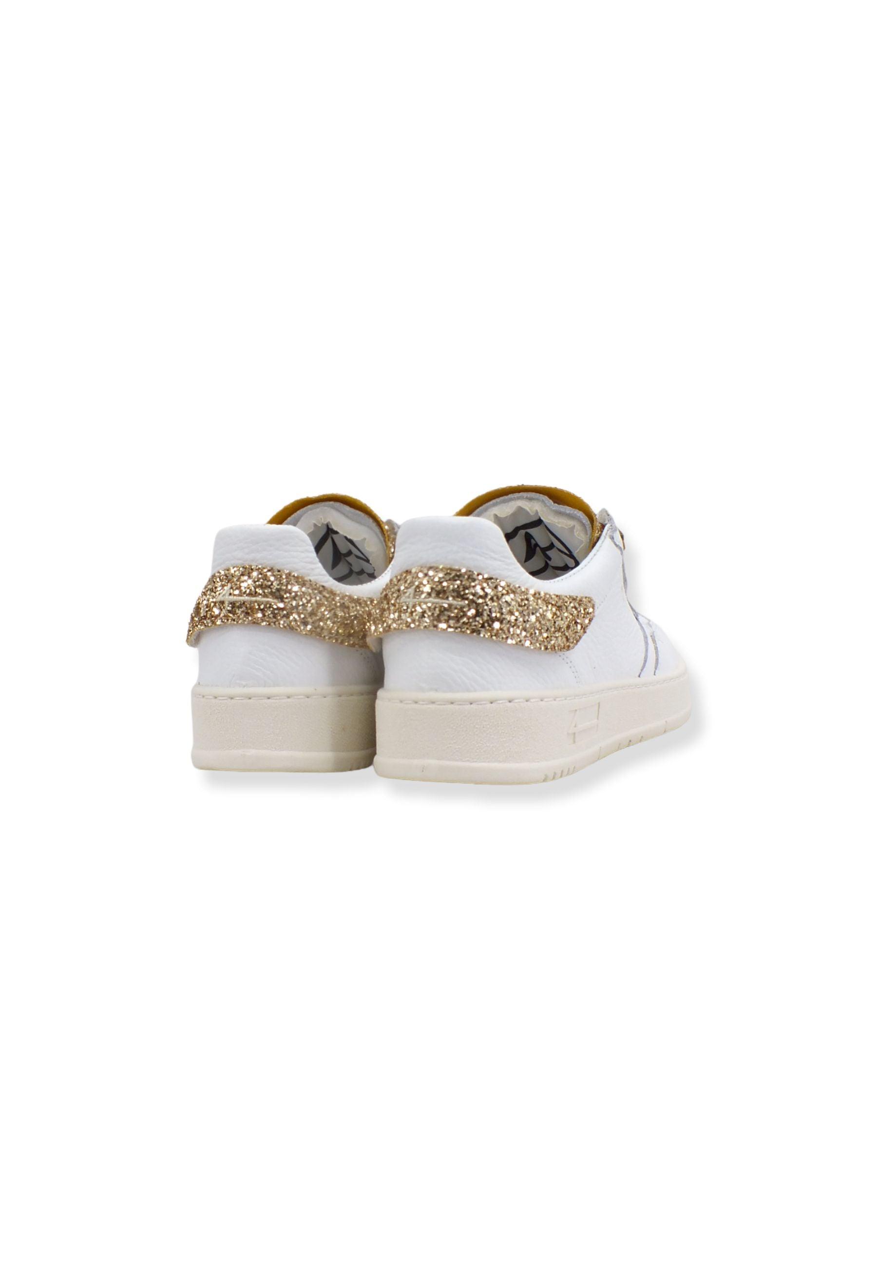 4LINE Fourline Sneaker Donna Low Max Bianco Glitter Oro X20 - Sandrini Calzature e Abbigliamento