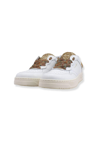 4LINE Fourline Sneaker Donna Low Max Bianco Glitter Oro X20 - Sandrini Calzature e Abbigliamento