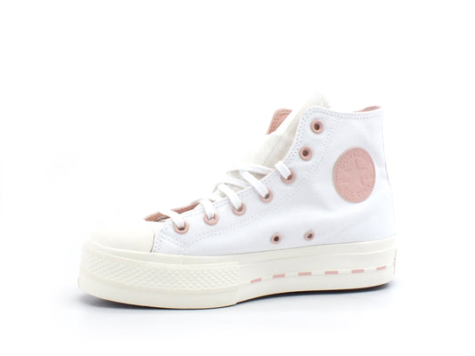 CONVERSE C.T. All Star Lift Hi Sneaker Platform White Egret Pink 572709C