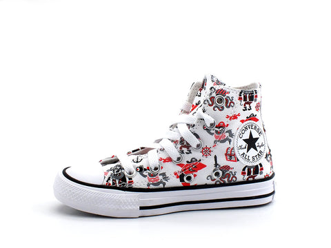 CONVERSE C.T. All Star Hi Pirate Sneaker White Univeristy Red Black 372874C