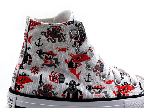 CONVERSE C.T. All Star Hi Pirate Sneaker White Univeristy Red Black 372874C