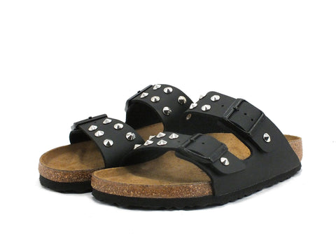 CUSTOM / BIRKENSTOCK Ciabatta Fibbia Borchie Black Nero 0051793