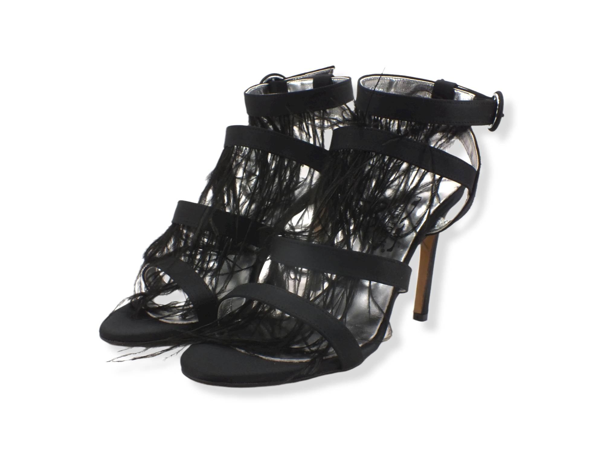 DIVINE FOLLIE Sandalo Tacco Alto Piume Bluette 103 - Sandrini Calzature e Abbigliamento