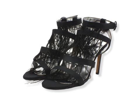 DIVINE FOLLIE Sandalo Tacco Alto Piume Bluette 103 - Sandrini Calzature e Abbigliamento