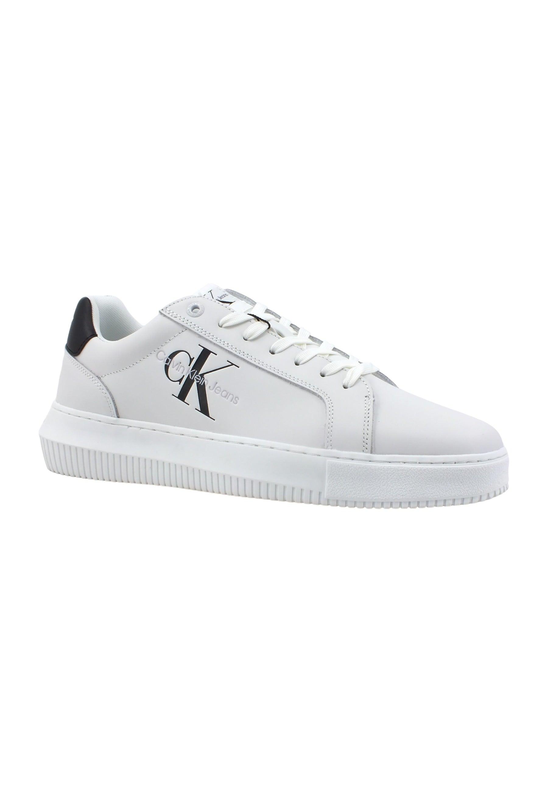 CALVIN KLEIN Chunky Cupsole Sneaker Uomo White Black YM0YM00681 - Sandrini Calzature e Abbigliamento