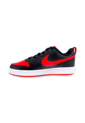 NIKE Court Borough Low Sneaker Donna Black Red White BQ5448-007
