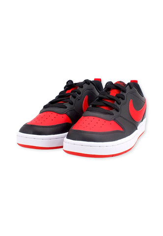 NIKE Court Borough Low Sneaker Donna Black Red White BQ5448-007