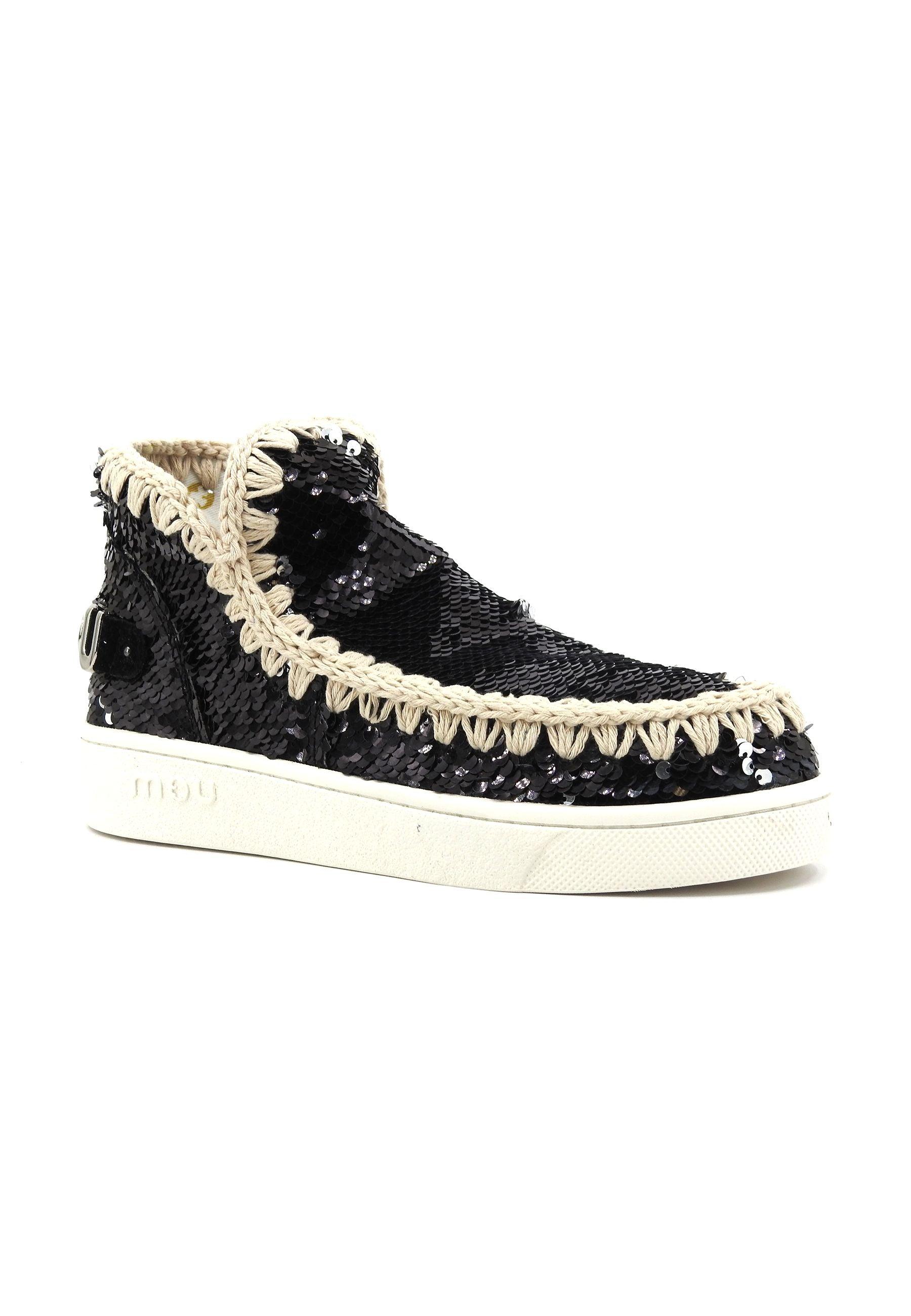 MOU Summer Eskimo Stivaletto Donna Black White MU.SW211001G - Sandrini Calzature e Abbigliamento