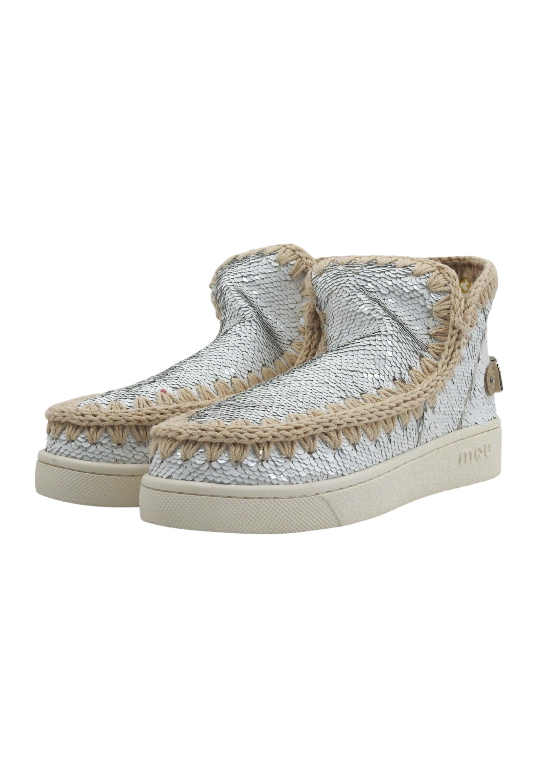 MOU Summer Eskimo Stivaletto Donna White Silver MU.SW211001G - Sandrini Calzature e Abbigliamento