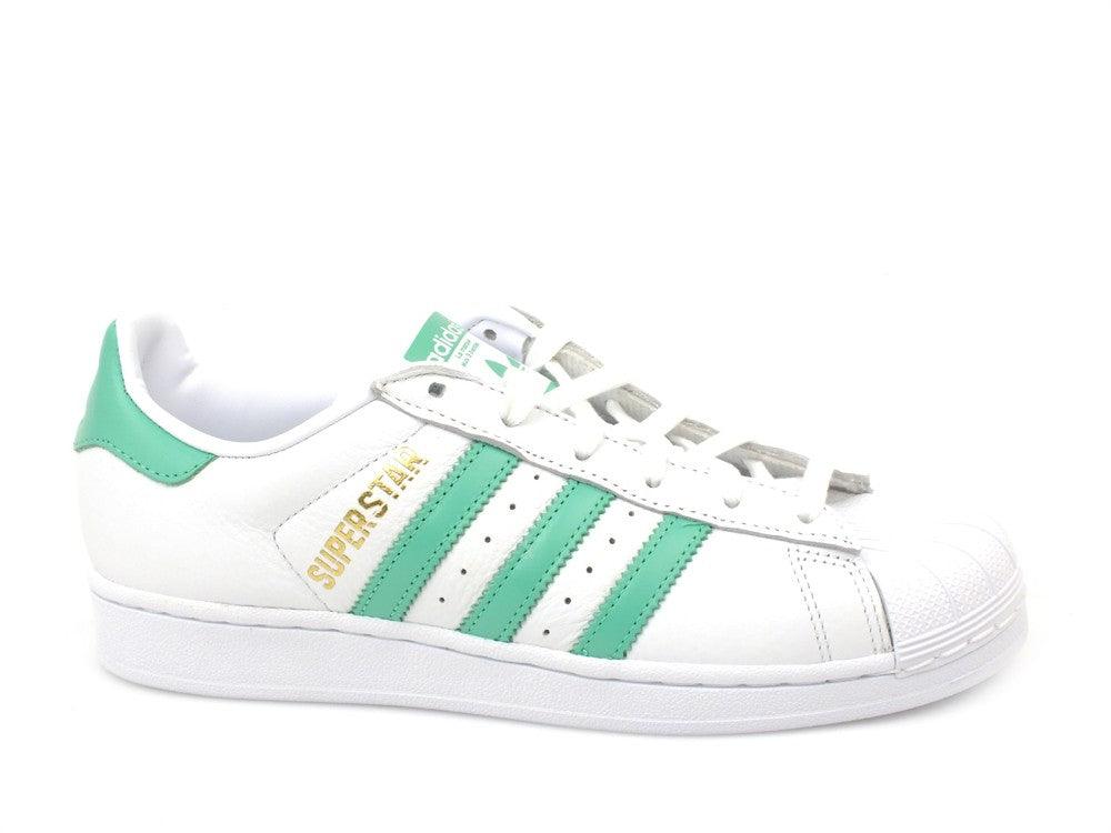 ADIDAS Superstar White Res Green B41995 - Sandrini Calzature e Abbigliamento