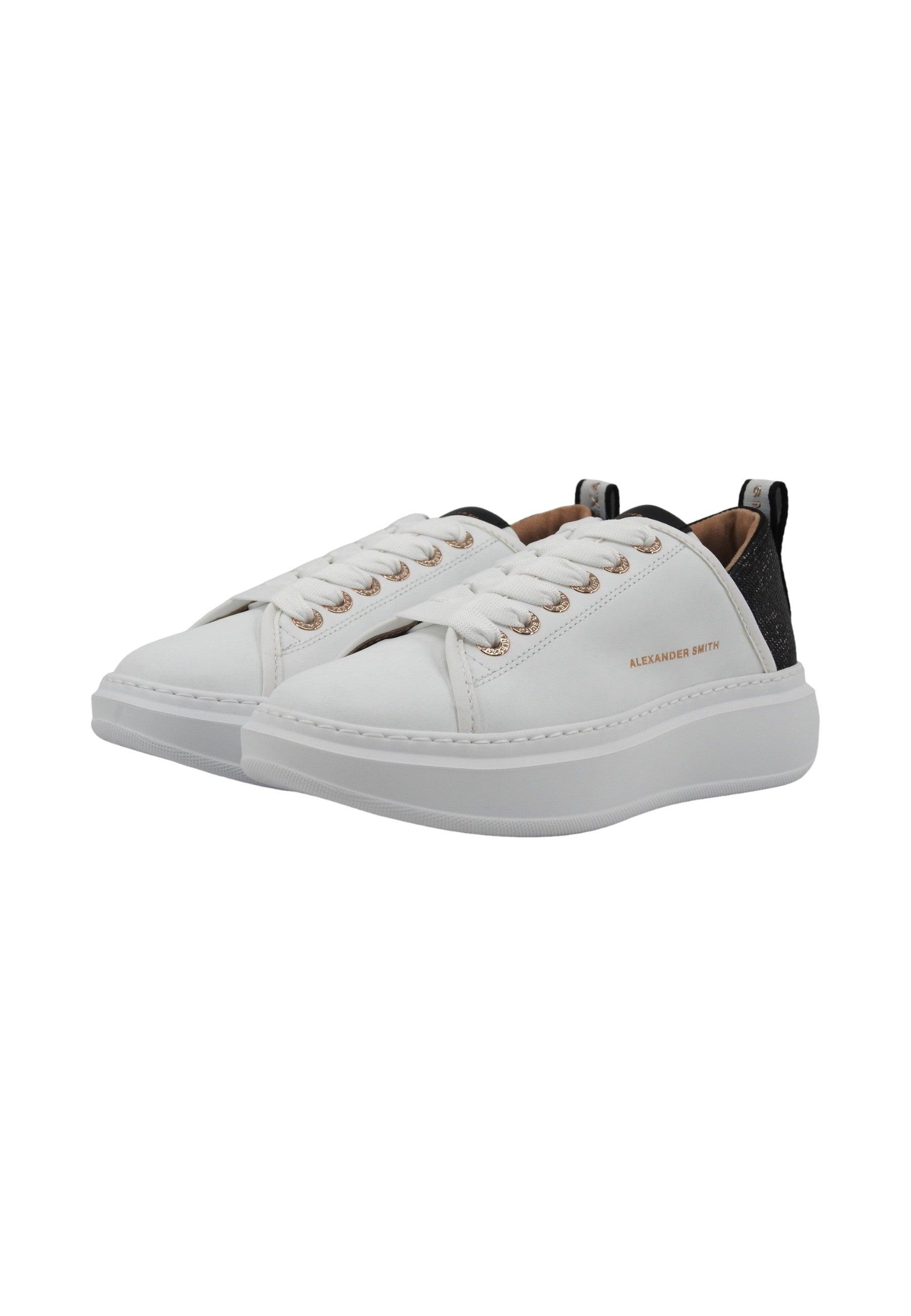 ALEXANDER SMITH Wembley Sneaker Donna White Black WYW0495 - Sandrini Calzature e Abbigliamento