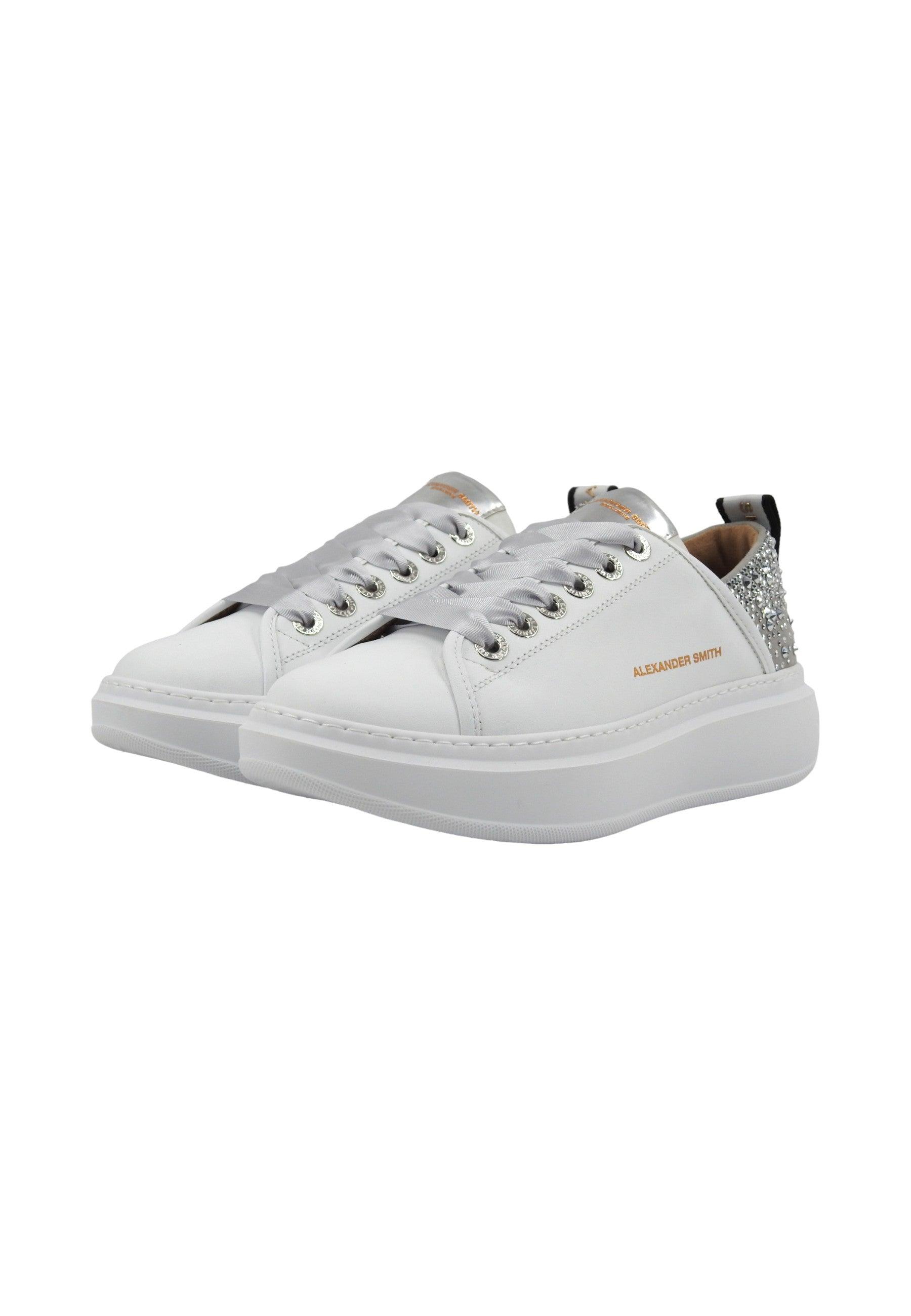 ALEXANDER SMITH Wembley Sneaker Donna White Silver WYW0506 - Sandrini Calzature e Abbigliamento