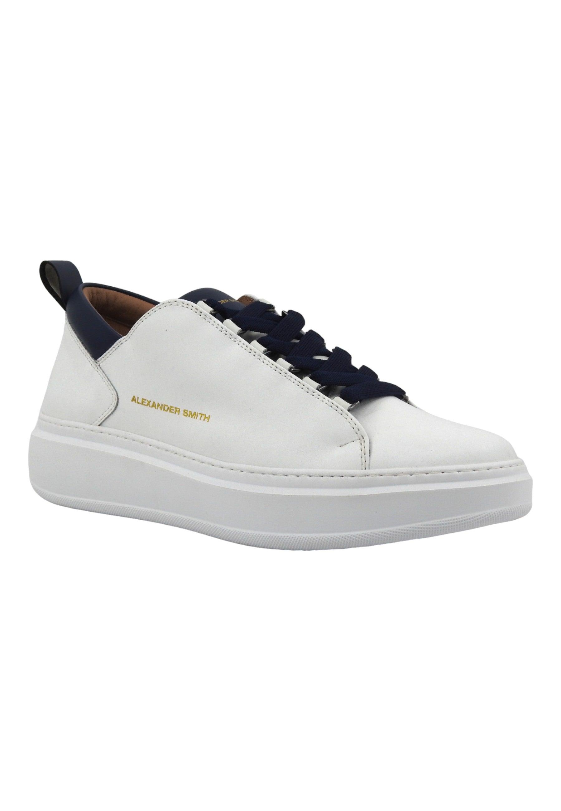 ALEXANDER SMITH Wembley Sneaker Uomo White Blue WYM2260 - Sandrini Calzature e Abbigliamento