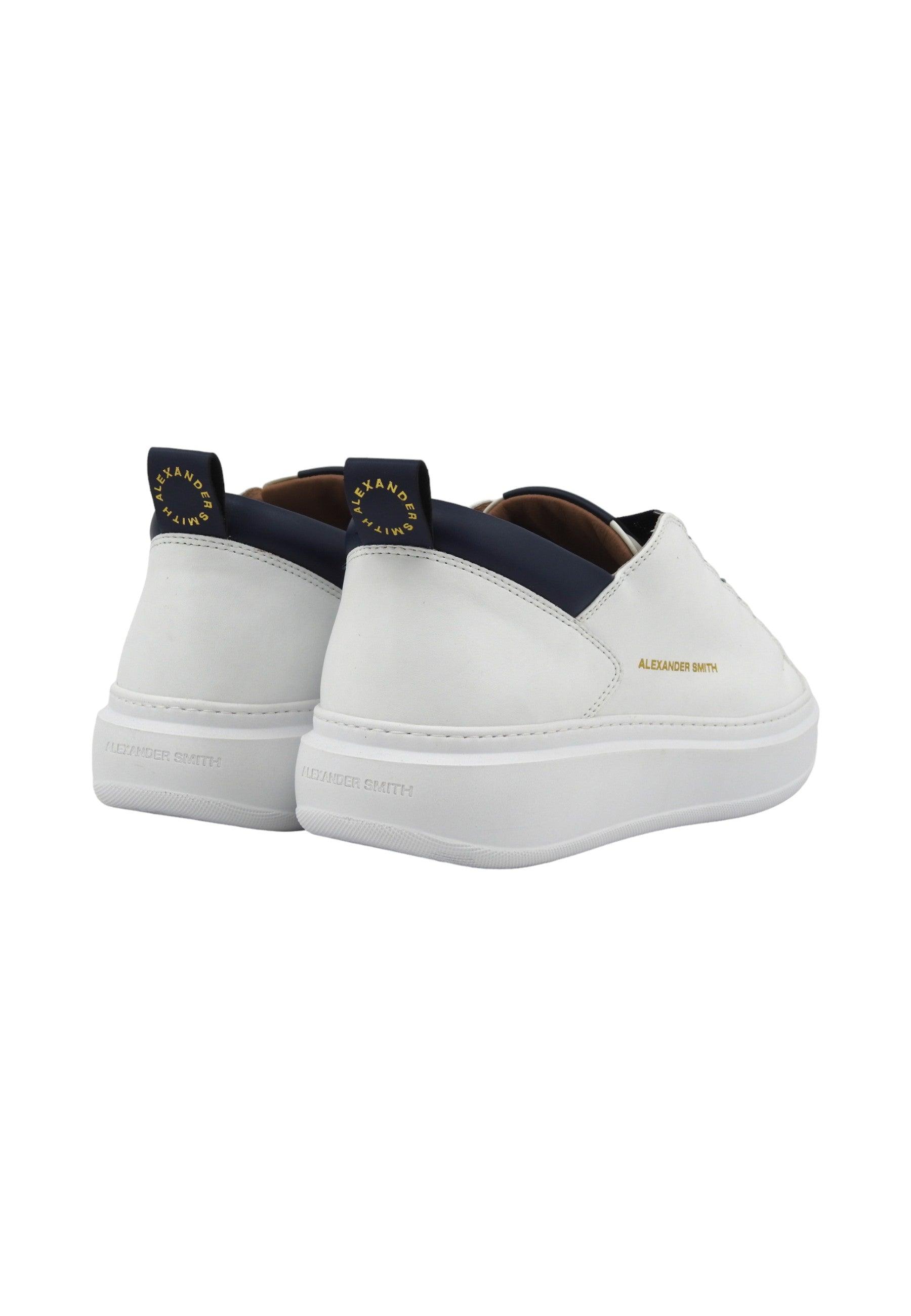 ALEXANDER SMITH Wembley Sneaker Uomo White Blue WYM2260 - Sandrini Calzature e Abbigliamento