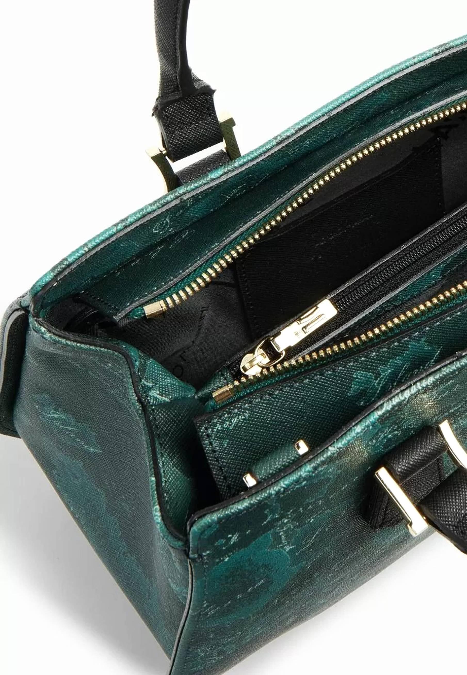 ALVIERO MARTINI 1° CLASSE Borsa Geo Abete Shopping Verde Bottiglia GT72-9761 - Sandrini Calzature e Abbigliamento