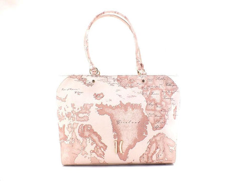 ALVIERO MARTINI 1° CLASSE Borsa Shopping Bag Geo Pink Beige GS58-9733 - Sandrini Calzature e Abbigliamento