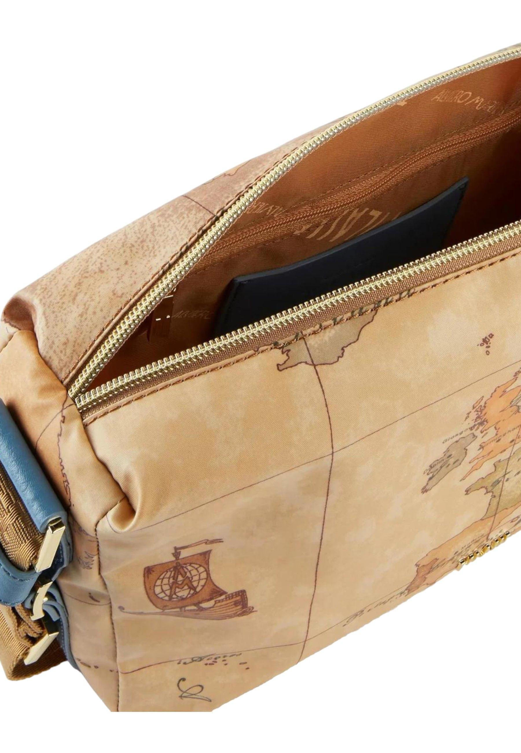 ALVIERO MARTINI 1° CLASSE Borsa Tracolla Shoulder Donna Blue Denim Beige Geo GZ74-S578 - Sandrini Calzature e Abbigliamento