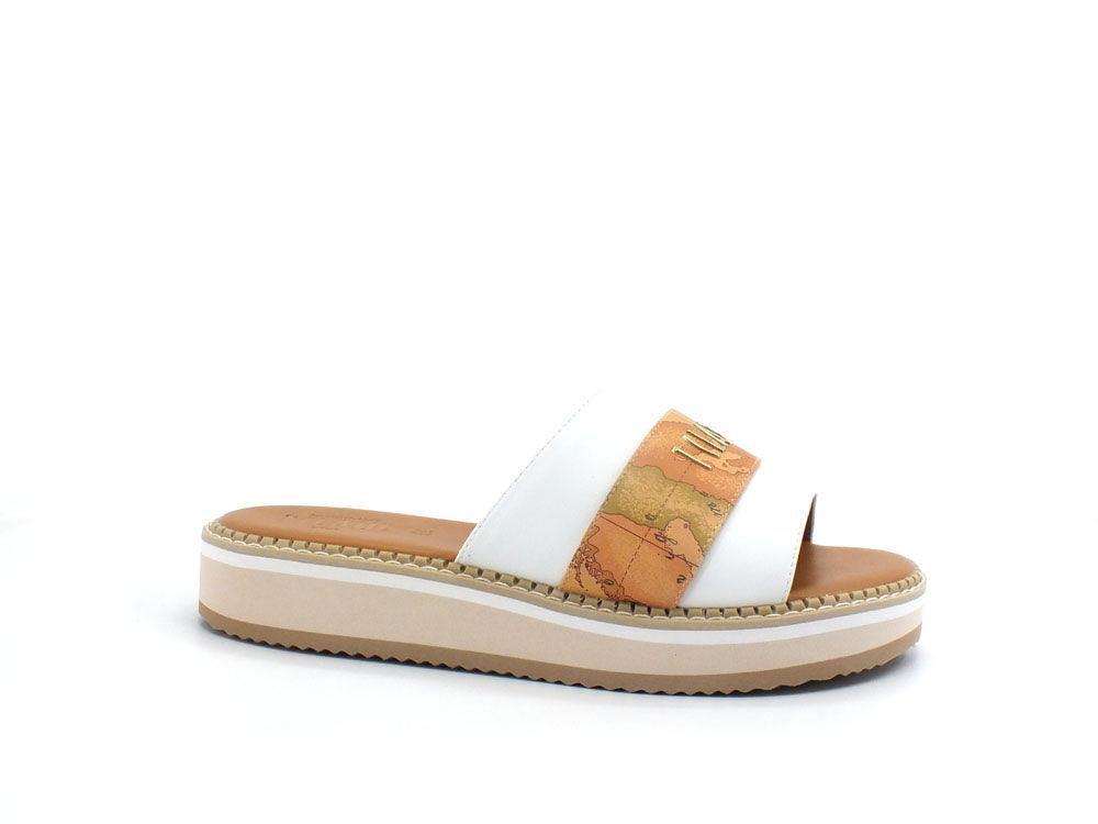 ALVIERO MARTINI 1° CLASSE Ciabatta Fascia Geo White Beige N1173-0326 - Sandrini Calzature e Abbigliamento