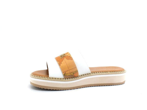 ALVIERO MARTINI 1° CLASSE Ciabatta Fascia Geo White Beige N1173-0326 - Sandrini Calzature e Abbigliamento