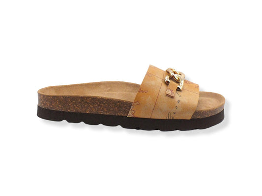 ALVIERO MARTINI 1° CLASSE Ciabatta Slipper Fascia Geo Gold Beige Natural Z0213-9750 - Sandrini Calzature e Abbigliamento