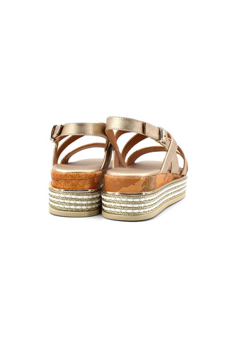 ALVIERO MARTINI 1° CLASSE Sandalo Donna Oro Platinum Beige Geo N1547-1372 - Sandrini Calzature e Abbigliamento