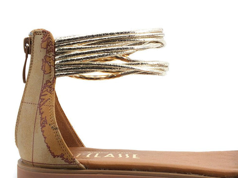 ALVIERO MARTINI 1° CLASSE Sandalo Flat Caviglia Geo Natural Z0155-9750 - Sandrini Calzature e Abbigliamento