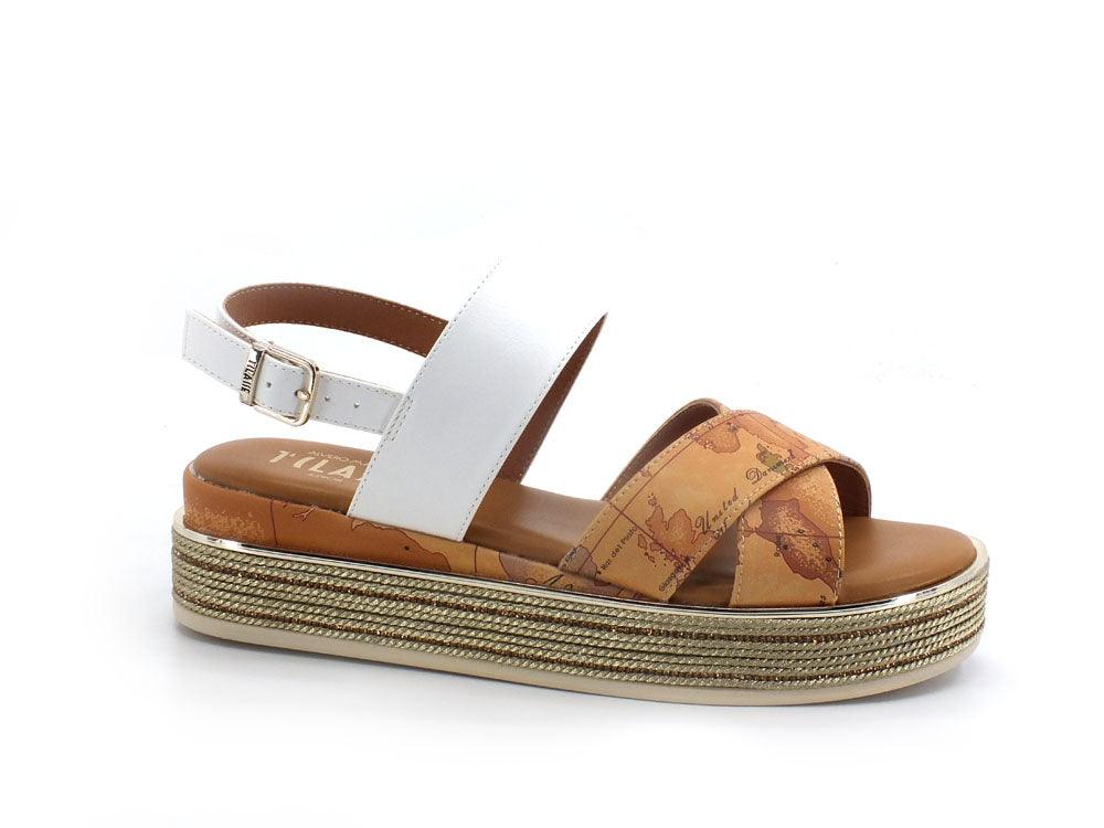 ALVIERO MARTINI 1° CLASSE Sandalo Listini Platform Beige Geo White N1190-0326 - Sandrini Calzature e Abbigliamento