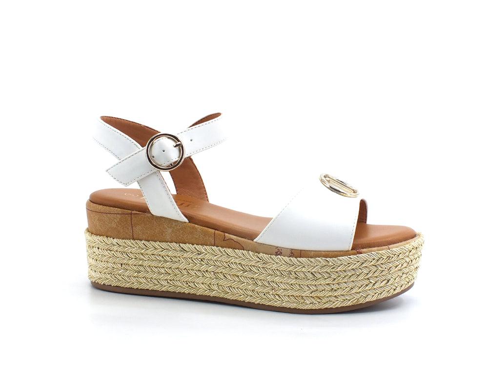 ALVIERO MARTINI 1° CLASSE Sandalo Platform Corda Geo White Z0198-9300 - Sandrini Calzature e Abbigliamento