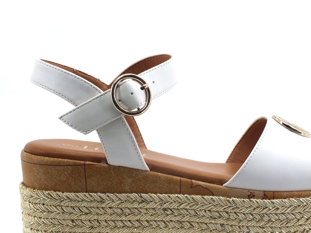 ALVIERO MARTINI 1° CLASSE Sandalo Platform Corda Geo White Z0198-9300 - Sandrini Calzature e Abbigliamento