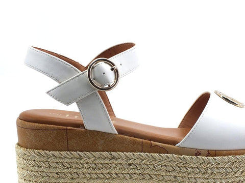 ALVIERO MARTINI 1° CLASSE Sandalo Platform Corda Geo White Z0198-9300 - Sandrini Calzature e Abbigliamento