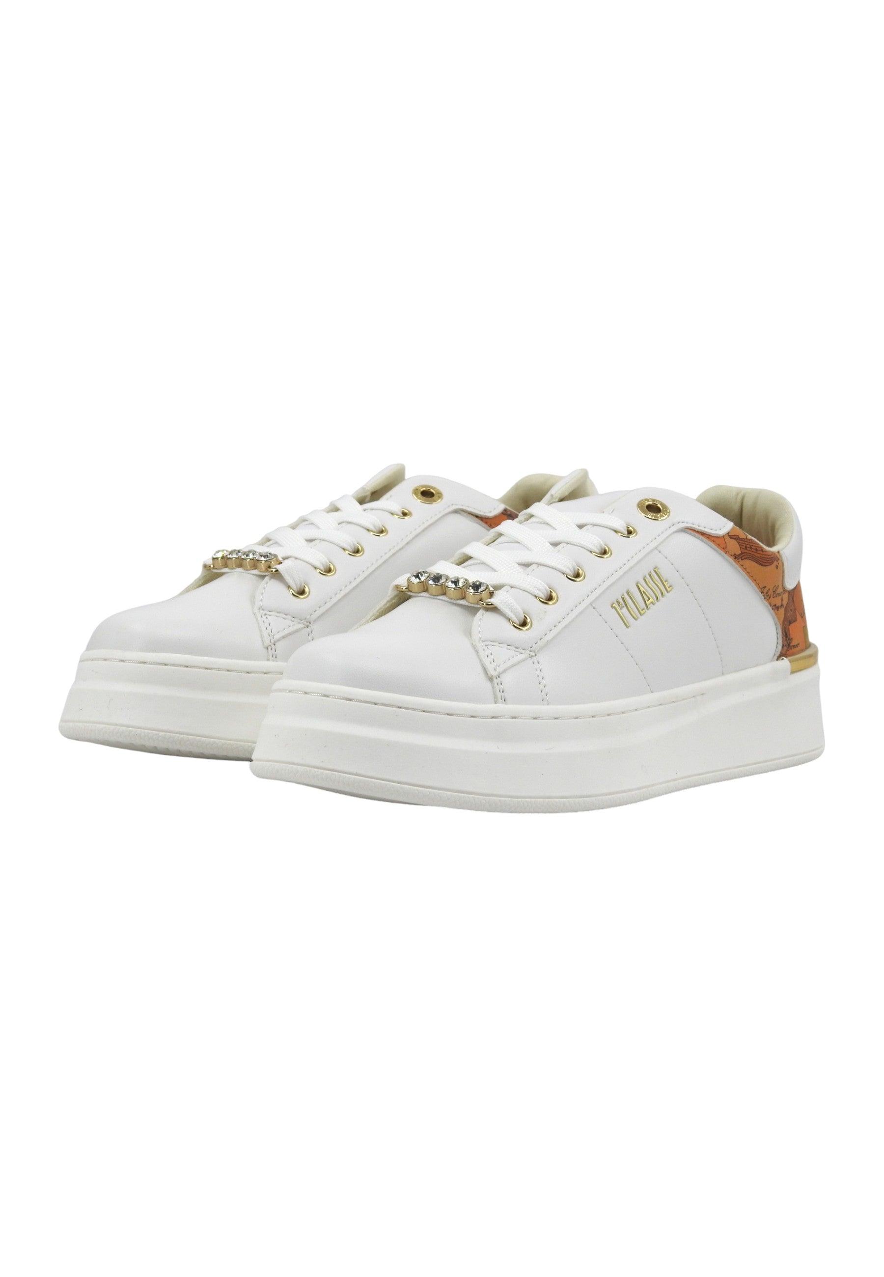 ALVIERO MARTINI 1° CLASSE Sneaker Donna Bianco Geo Beige N1821-0289 - Sandrini Calzature e Abbigliamento