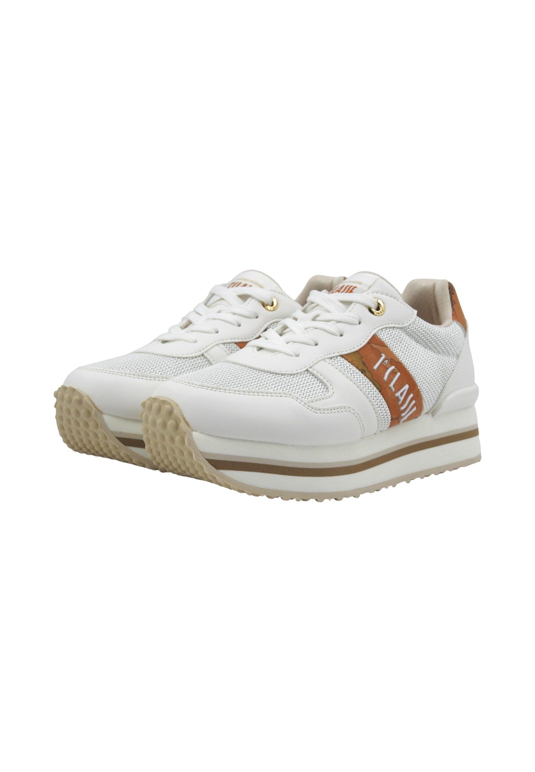 ALVIERO MARTINI 1° CLASSE Sneaker Donna Bianco Geo Beige N1832-0208 - Sandrini Calzature e Abbigliamento