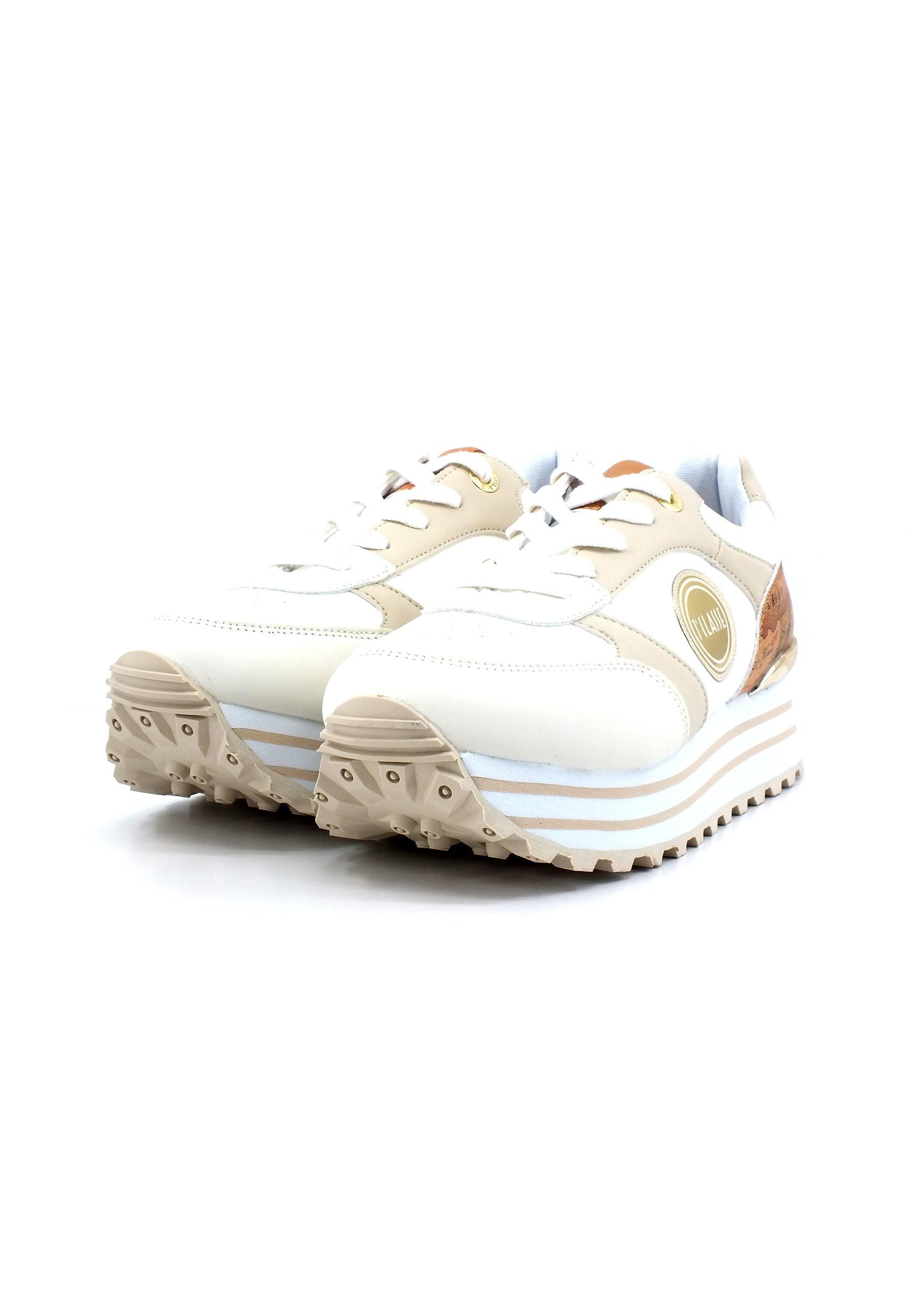 ALVIERO MARTINI 1° CLASSE Sneaker Donna Geo White Taupe Beige N1522-0208 - Sandrini Calzature e Abbigliamento