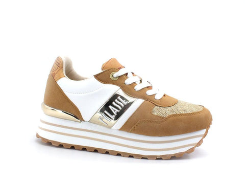 ALVIERO MARTINI 1° CLASSE Sneaker Glitter Logo White Beige Geo N1172-0558 - Sandrini Calzature e Abbigliamento