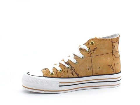 ALVIERO MARTINI 1° CLASSE Sneaker Hi Geo Natural Beige Z0256-9430 - Sandrini Calzature e Abbigliamento