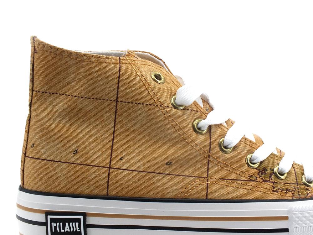 ALVIERO MARTINI 1° CLASSE Sneaker Hi Geo Natural Beige Z0256-9430 - Sandrini Calzature e Abbigliamento