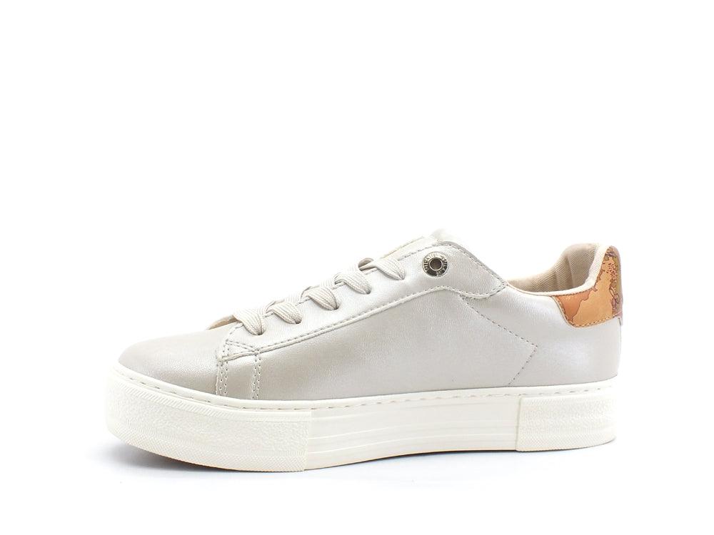 ALVIERO MARTINI 1° CLASSE Sneaker Pelle Retro Geo Platinum Beige N1152-0289 - Sandrini Calzature e Abbigliamento