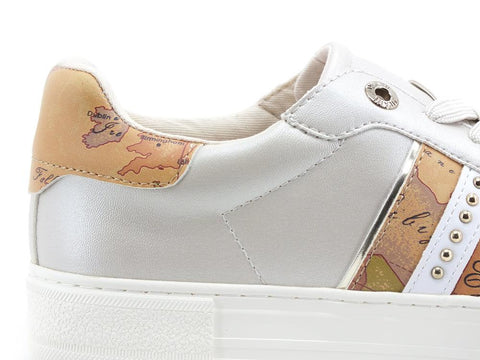 ALVIERO MARTINI 1° CLASSE Sneaker Pelle Retro Geo Platinum Beige N1152-0289 - Sandrini Calzature e Abbigliamento