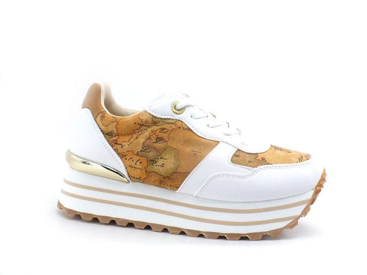 ALVIERO MARTINI 1° CLASSE Sneaker Platform Geo White Beige N1167-0208 - Sandrini Calzature e Abbigliamento